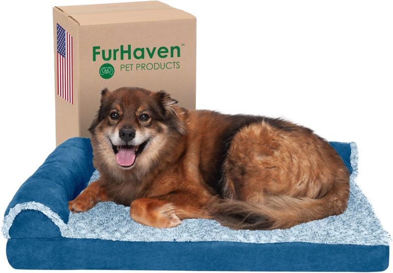 Furhaven Orthopedic Dog Bed for Medium/Small Dogs w/ Removable Bolsters & Washable Cover, For Dogs Up to 35 lbs - Plush & Almond - Image 416