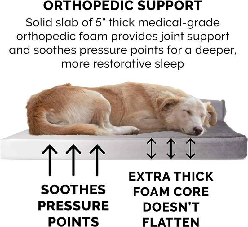 Furhaven Orthopedic Dog Bed for Medium/Small Dogs w/ Removable Bolsters & Washable Cover, For Dogs Up to 35 lbs - Plush & Almond - Image 636