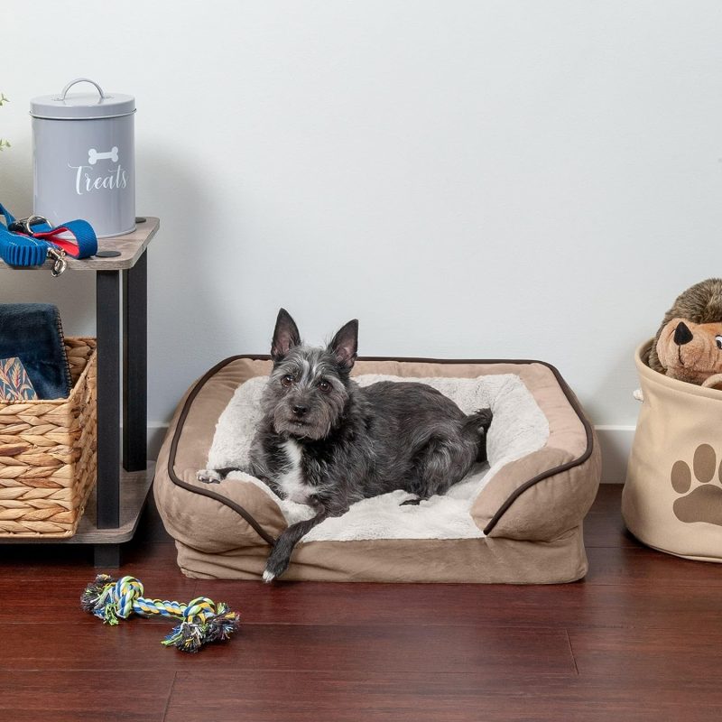 Furhaven Cooling Gel Dog Bed for Large Dogs w/ Removable Bolsters & Washable Cover, For Dogs Up to 95 lbs - Plush & Velvet Waves - Image 398