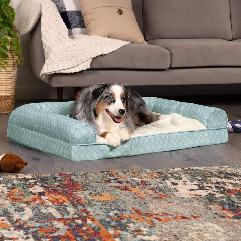Furhaven Cooling Gel Dog Bed for Large Dogs w/ Removable Bolsters & Washable Cover, For Dogs Up to 95 lbs - Plush & Velvet Waves - Image 87