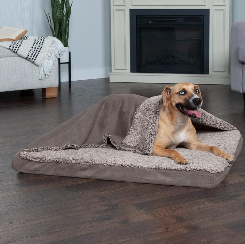 Furhaven Cooling Gel Dog Bed for Large Dogs w/ Removable Bolsters & Washable Cover, For Dogs Up to 95 lbs - Plush & Velvet Waves - Image 208