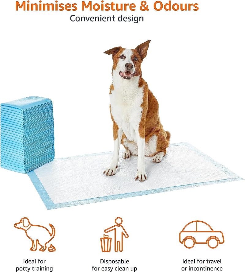 Amazon Basics Dog and Puppy Pee Pads with Leak-Proof Quick-Dry Design for Potty Training, Standard Absorbency, Regular Size, 22 - Image 20