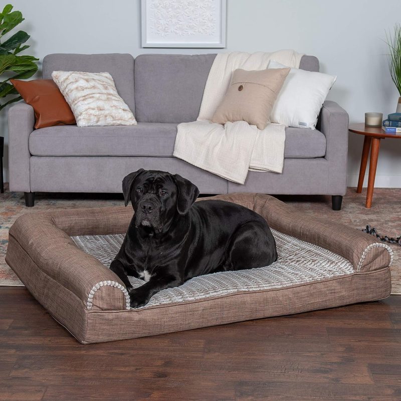 Furhaven Cooling Gel Dog Bed for Large Dogs w/ Removable Bolsters & Washable Cover, For Dogs Up to 95 lbs - Plush & Velvet Waves - Image 385