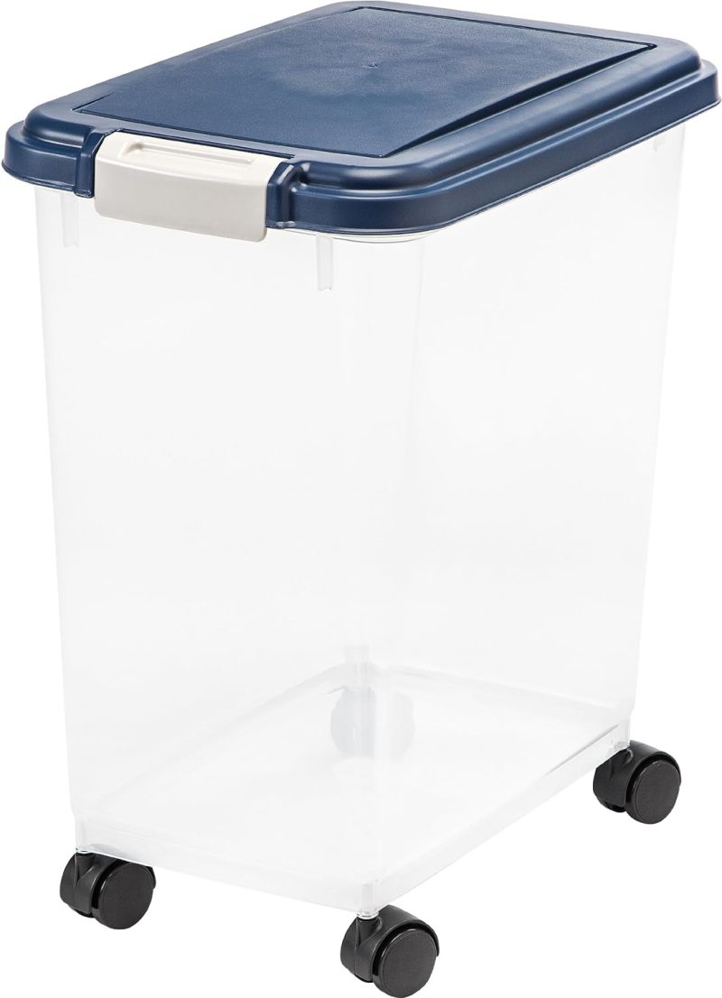 IRIS USA Airtight Pet Food/Treat Storage Container Combo, Blue - Image 5