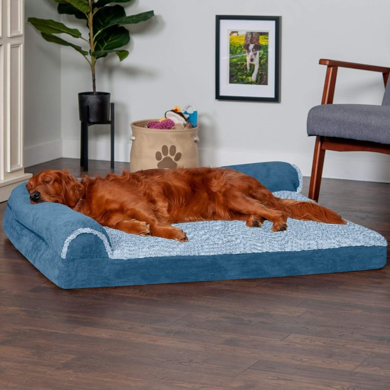 Furhaven Orthopedic Dog Bed for Medium/Small Dogs w/ Removable Bolsters & Washable Cover, For Dogs Up to 35 lbs - Plush & Almond - Image 601