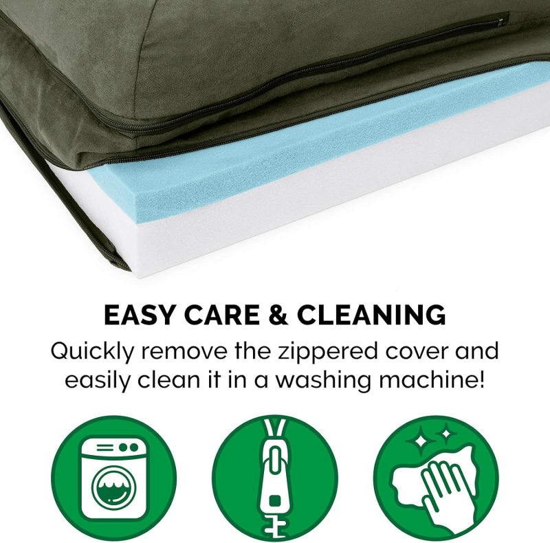 Furhaven Orthopedic Dog Bed for Medium/Small Dogs w/ Removable Bolsters & Washable Cover, For Dogs Up to 35 lbs - Plush & Almond - Image 249