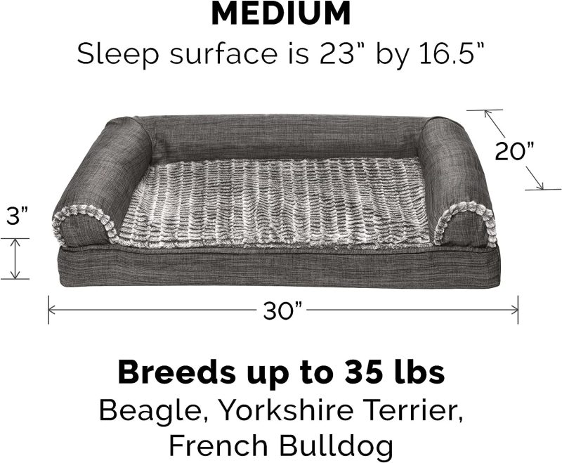 Furhaven Cooling Gel Dog Bed for Large Dogs w/ Removable Bolsters & Washable Cover, For Dogs Up to 95 lbs - Plush & Velvet Waves - Image 62