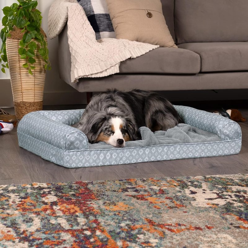 Furhaven Cooling Gel Dog Bed for Large Dogs w/ Removable Bolsters & Washable Cover, For Dogs Up to 95 lbs - Plush & Velvet Waves - Image 323