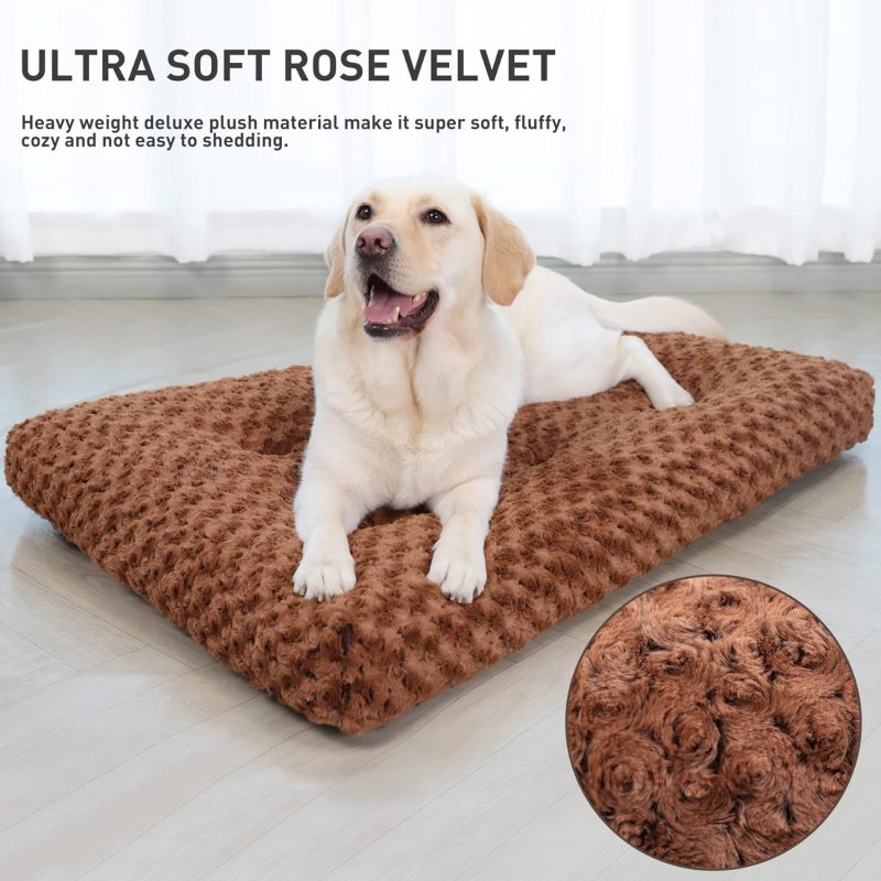 Washable Dog Bed Deluxe Plush Dog Crate Beds Fulffy Comfy Kennel Pad Anti-Slip Pet Sleeping Mat for Large, Jumbo, Medium, Small - Image 25