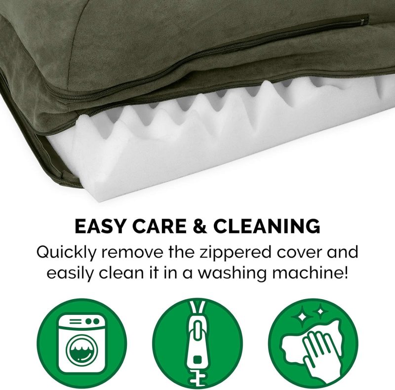 Furhaven Orthopedic Dog Bed for Medium/Small Dogs w/ Removable Bolsters & Washable Cover, For Dogs Up to 35 lbs - Plush & Almond - Image 369