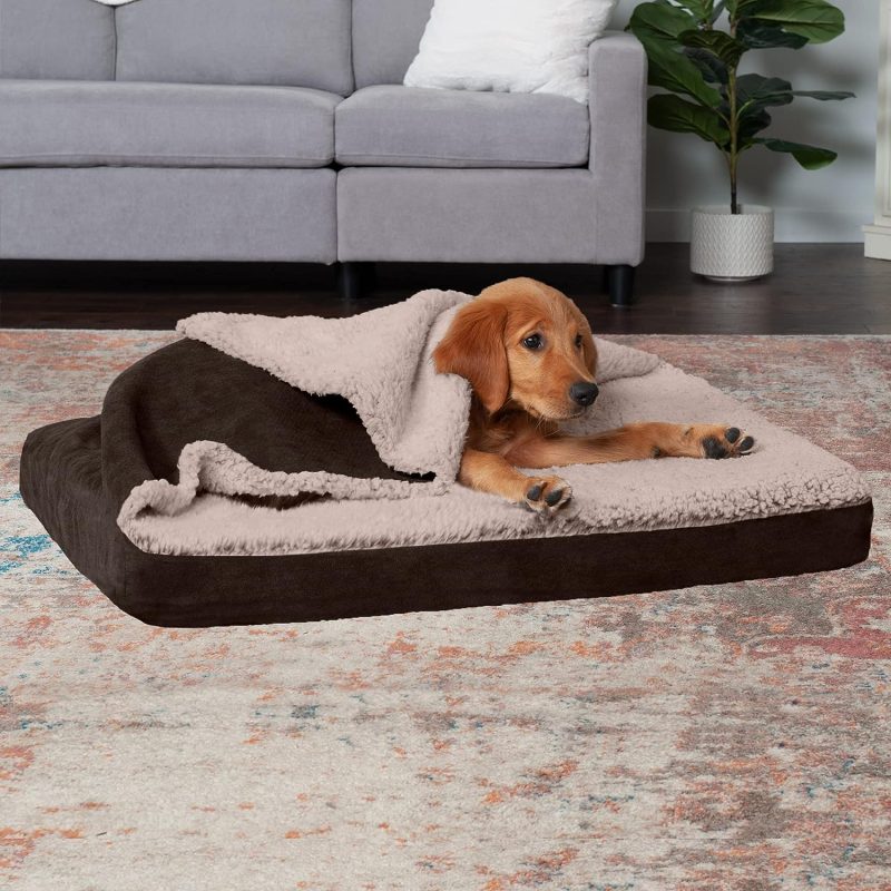 Furhaven Cooling Gel Dog Bed for Large Dogs w/ Removable Bolsters & Washable Cover, For Dogs Up to 95 lbs - Plush & Velvet Waves - Image 316