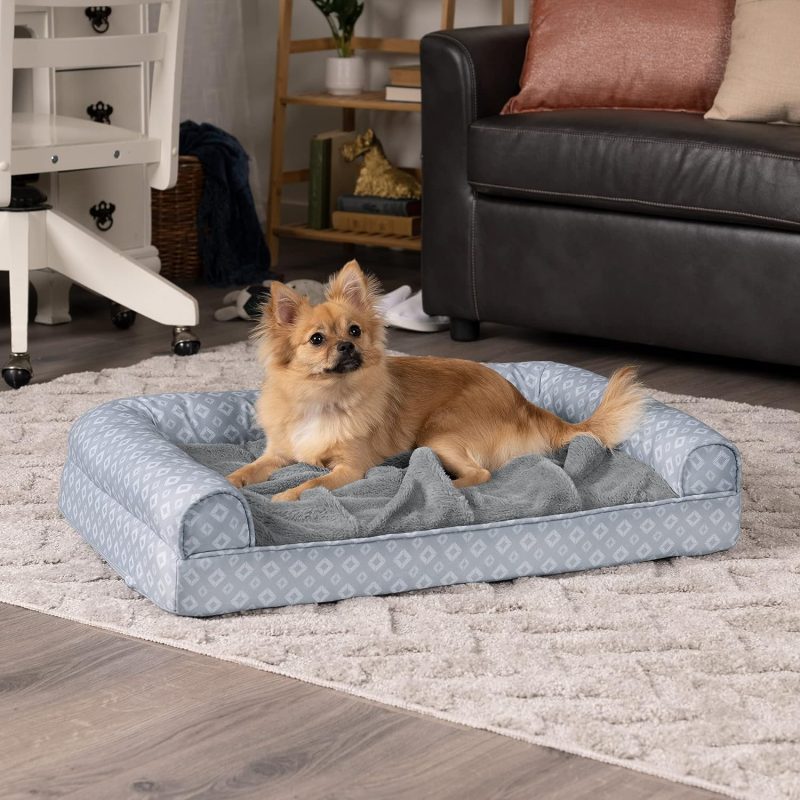 Furhaven Cooling Gel Dog Bed for Large Dogs w/ Removable Bolsters & Washable Cover, For Dogs Up to 95 lbs - Plush & Velvet Waves - Image 258