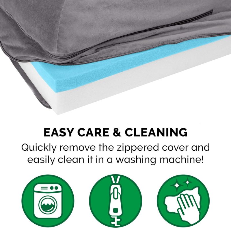 Furhaven Orthopedic Dog Bed for Medium/Small Dogs w/ Removable Bolsters & Washable Cover, For Dogs Up to 35 lbs - Plush & Almond - Image 118