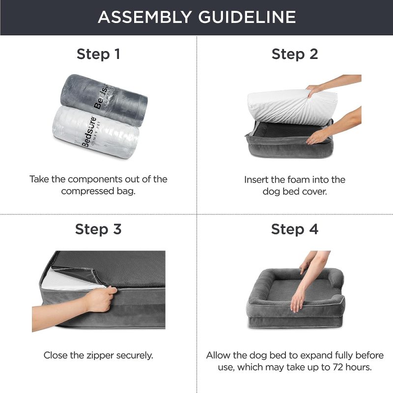 Bedsure Orthopedic Dog Bed for Medium Dogs -Foam Sofa with Removable Washable Cover, Waterproof Lining and Nonskid Bottom Couch, - Image 23