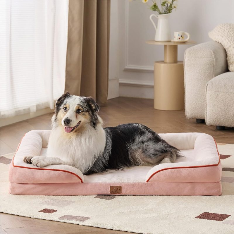 Bedsure Orthopedic Dog Bed for Medium Dogs -Foam Sofa with Removable Washable Cover, Waterproof Lining and Nonskid Bottom Couch, - Image 133