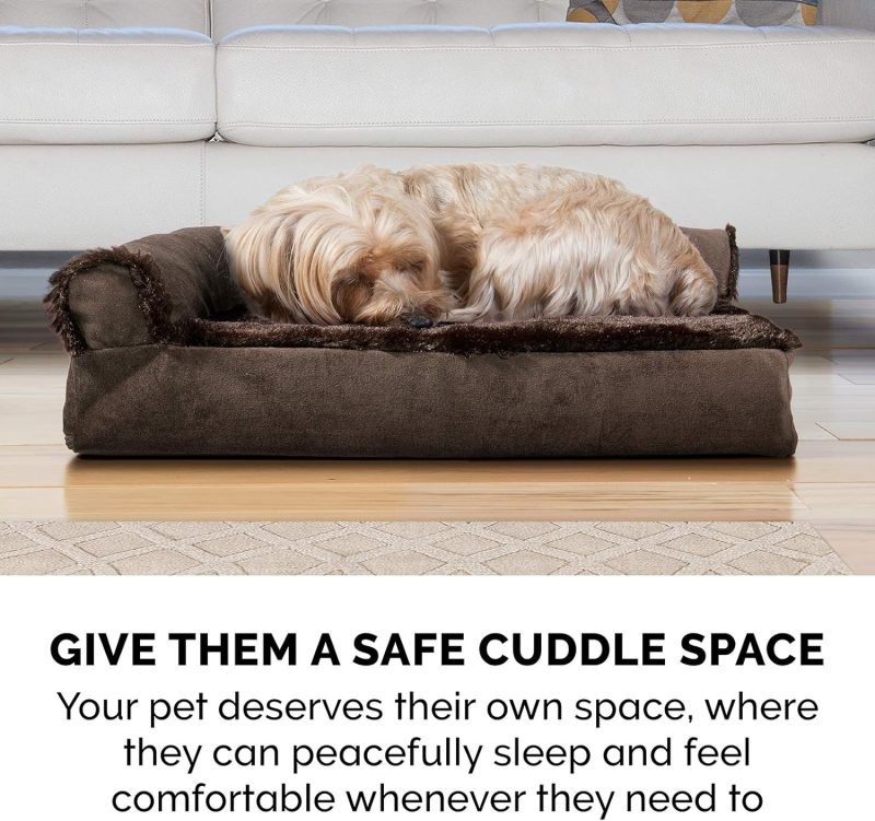Furhaven Orthopedic Dog Bed for Medium/Small Dogs w/ Removable Bolsters & Washable Cover, For Dogs Up to 35 lbs - Plush & Almond - Image 32
