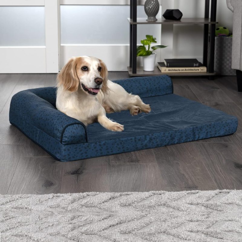 Furhaven Orthopedic Dog Bed for Medium/Small Dogs w/ Removable Bolsters & Washable Cover, For Dogs Up to 35 lbs - Plush & Almond - Image 45