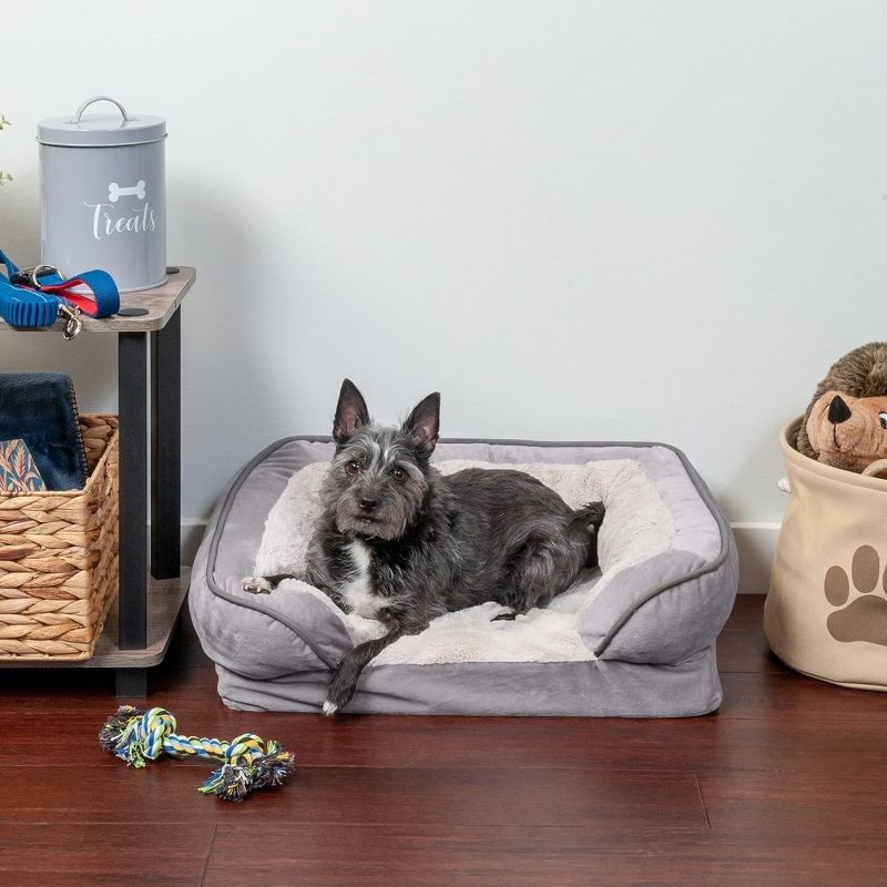 Furhaven Cooling Gel Dog Bed for Large Dogs w/ Removable Bolsters & Washable Cover, For Dogs Up to 95 lbs - Plush & Velvet Waves - Image 265