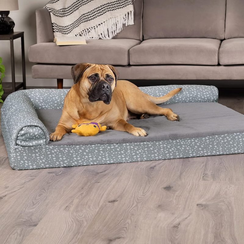 Furhaven Orthopedic Dog Bed for Medium/Small Dogs w/ Removable Bolsters & Washable Cover, For Dogs Up to 35 lbs - Plush & Almond - Image 641