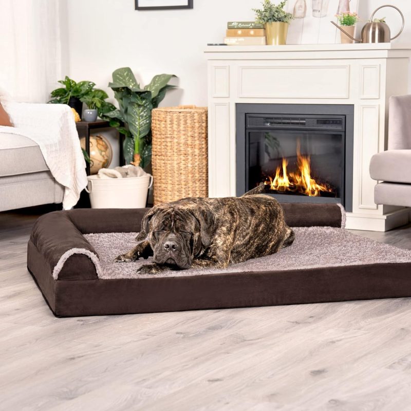 Furhaven Orthopedic Dog Bed for Medium/Small Dogs w/ Removable Bolsters & Washable Cover, For Dogs Up to 35 lbs - Plush & Almond - Image 191