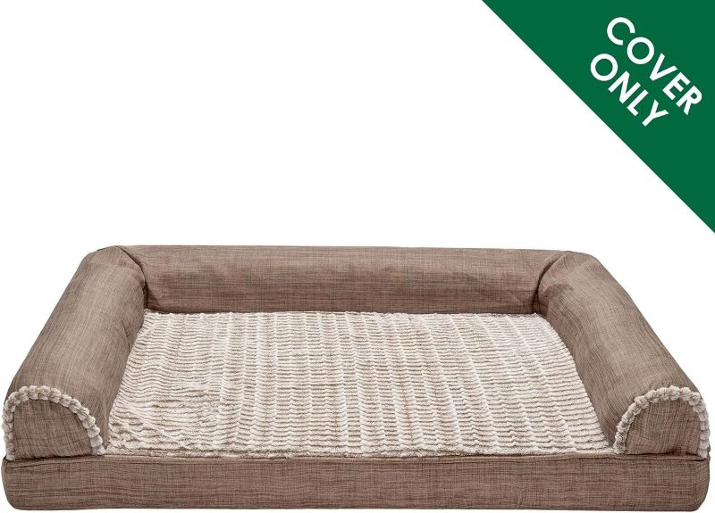 Furhaven Cooling Gel Dog Bed for Large Dogs w/ Removable Bolsters & Washable Cover, For Dogs Up to 95 lbs - Plush & Velvet Waves - Image 8