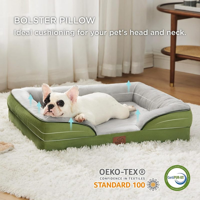Bedsure Orthopedic Dog Bed for Medium Dogs -Foam Sofa with Removable Washable Cover, Waterproof Lining and Nonskid Bottom Couch, - Image 326