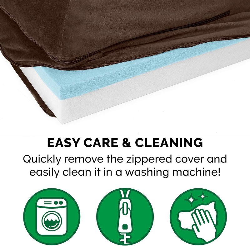 Furhaven Orthopedic Dog Bed for Medium/Small Dogs w/ Removable Bolsters & Washable Cover, For Dogs Up to 35 lbs - Plush & Almond - Image 85