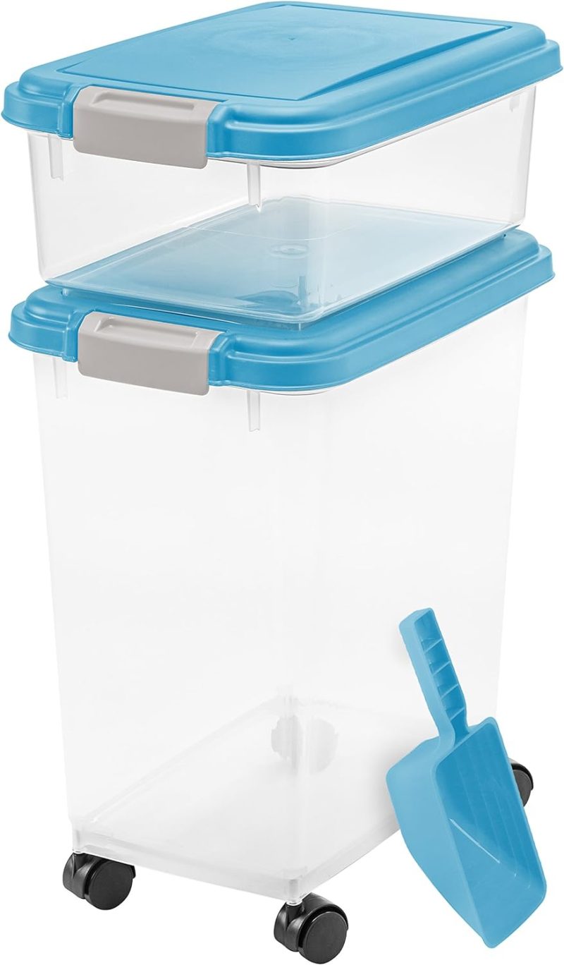 IRIS USA Airtight Pet Food/Treat Storage Container Combo, Blue - Image 36