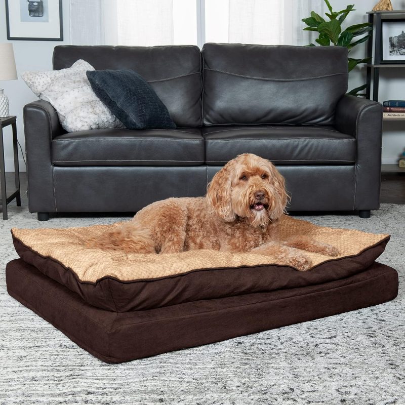 Furhaven Cooling Gel Dog Bed for Large Dogs w/ Removable Bolsters & Washable Cover, For Dogs Up to 95 lbs - Plush & Velvet Waves - Image 220