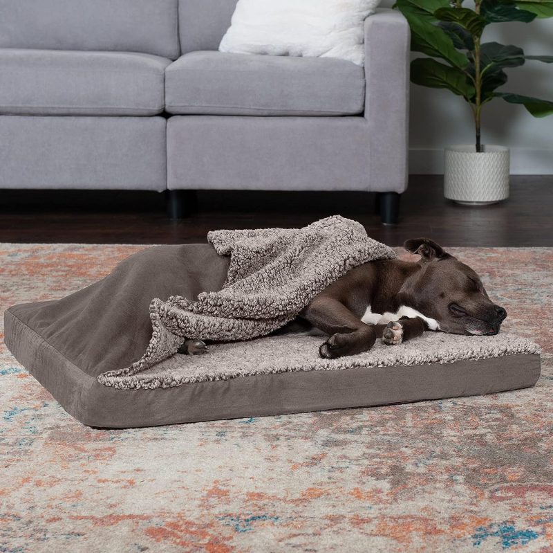 Furhaven Cooling Gel Dog Bed for Large Dogs w/ Removable Bolsters & Washable Cover, For Dogs Up to 95 lbs - Plush & Velvet Waves - Image 334