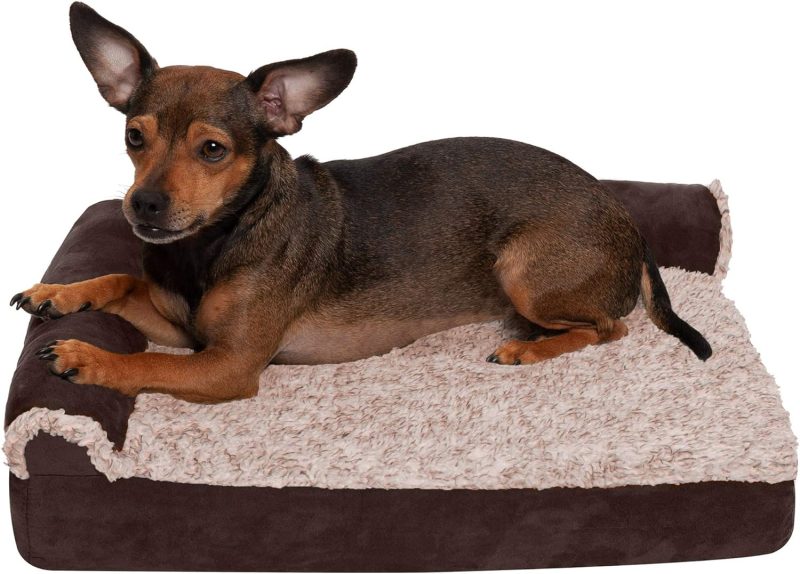 Furhaven Orthopedic Dog Bed for Medium/Small Dogs w/ Removable Bolsters & Washable Cover, For Dogs Up to 35 lbs - Plush & Almond - Image 449