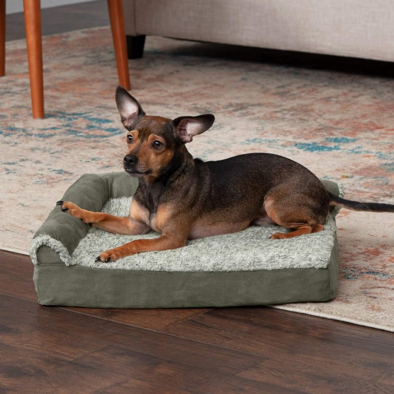 Furhaven Orthopedic Dog Bed for Medium/Small Dogs w/ Removable Bolsters & Washable Cover, For Dogs Up to 35 lbs - Plush & Almond - Image 464