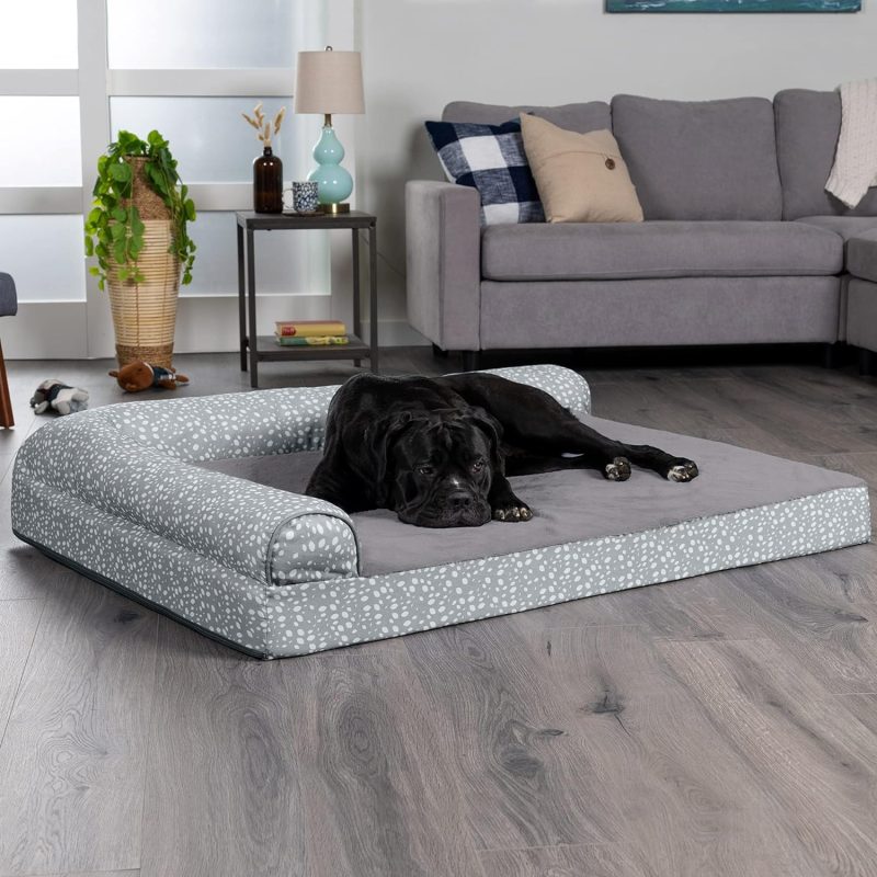 Furhaven Orthopedic Dog Bed for Medium/Small Dogs w/ Removable Bolsters & Washable Cover, For Dogs Up to 35 lbs - Plush & Almond - Image 316