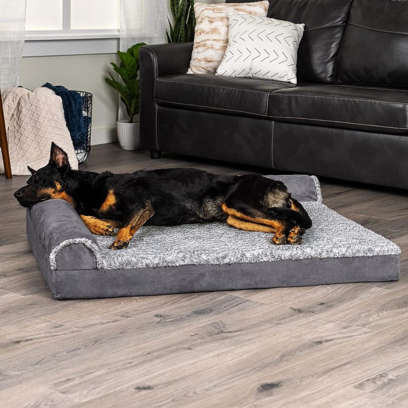 Furhaven Orthopedic Dog Bed for Medium/Small Dogs w/ Removable Bolsters & Washable Cover, For Dogs Up to 35 lbs - Plush & Almond - Image 513