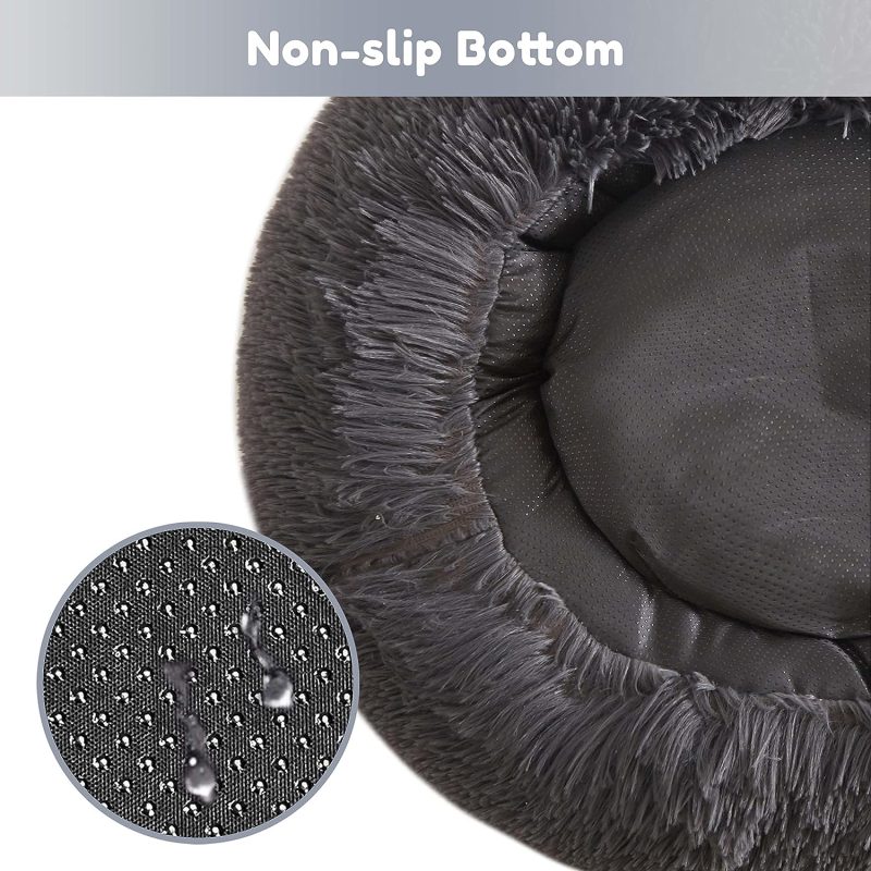 Calming Dog Bed & Cat Bed, Anti-Anxiety Donut Cuddler Warming Cozy Soft Round Fluffy Faux Fur Plush Cushion bed for Small Medium - Image 171