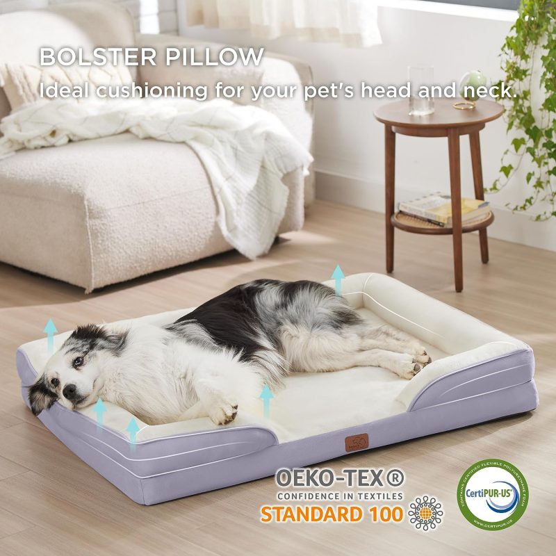 Bedsure Orthopedic Dog Bed for Medium Dogs -Foam Sofa with Removable Washable Cover, Waterproof Lining and Nonskid Bottom Couch, - Image 67