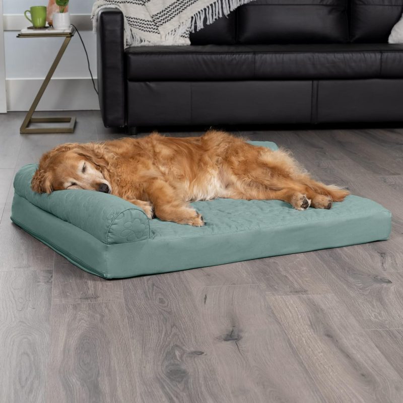 Furhaven Orthopedic Dog Bed for Medium/Small Dogs w/ Removable Bolsters & Washable Cover, For Dogs Up to 35 lbs - Plush & Almond - Image 590