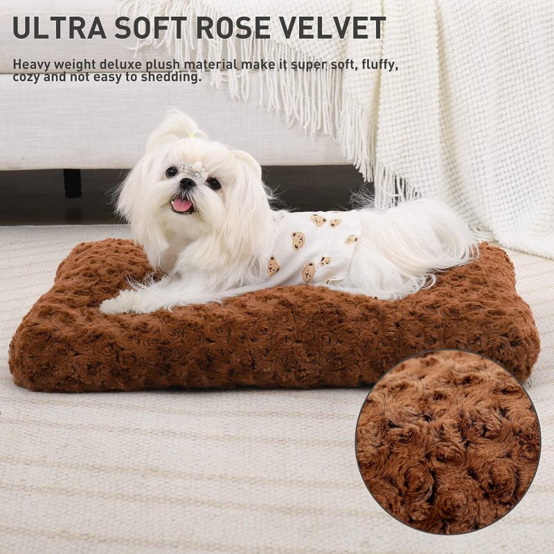 Washable Dog Bed Deluxe Plush Dog Crate Beds Fulffy Comfy Kennel Pad Anti-Slip Pet Sleeping Mat for Large, Jumbo, Medium, Small - Image 48