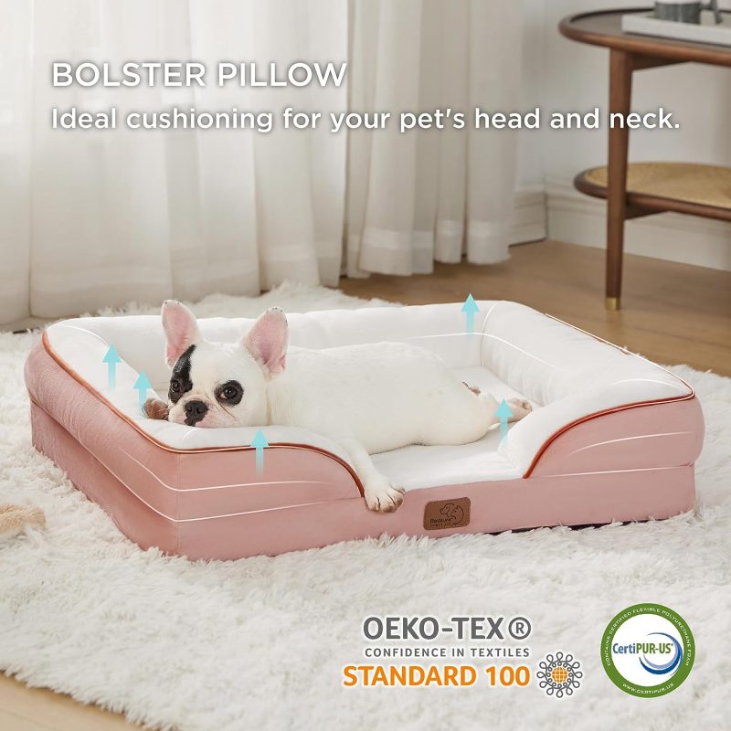 Bedsure Orthopedic Dog Bed for Medium Dogs -Foam Sofa with Removable Washable Cover, Waterproof Lining and Nonskid Bottom Couch, - Image 172