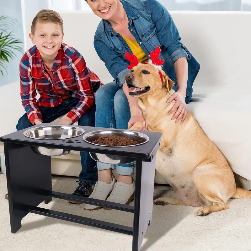 HTB Elevated Dog Bowls,Raised Dog Bowl Stand with 2 Stainless Steel Bowls,Elevated Raised Dog Bowls for Large Medium Small Sized - Image 22