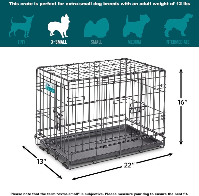 MidWest Homes for Pets Newly Enhanced Single & Double Door iCrate Dog Crate, Includes Leak-Proof Pan, Floor Protecting Feet , - Image 69
