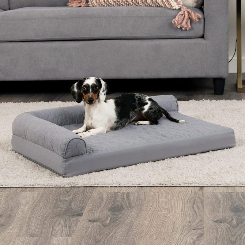 Furhaven Orthopedic Dog Bed for Medium/Small Dogs w/ Removable Bolsters & Washable Cover, For Dogs Up to 35 lbs - Plush & Almond - Image 693