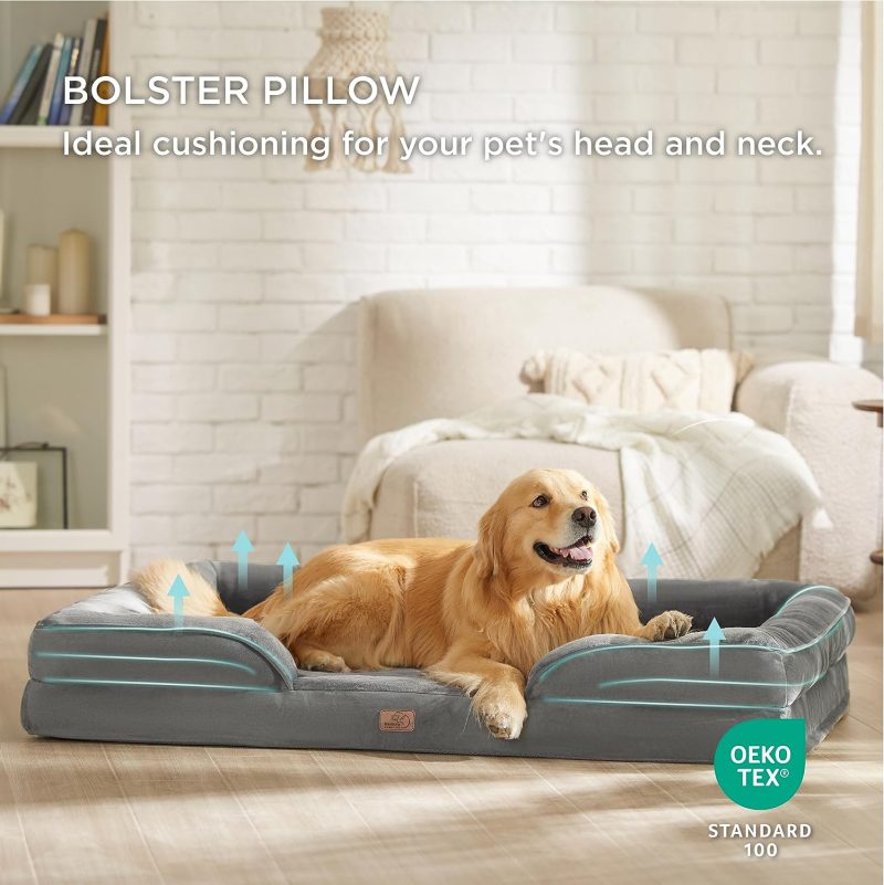 Bedsure Orthopedic Dog Bed for Medium Dogs -Foam Sofa with Removable Washable Cover, Waterproof Lining and Nonskid Bottom Couch, - Image 264