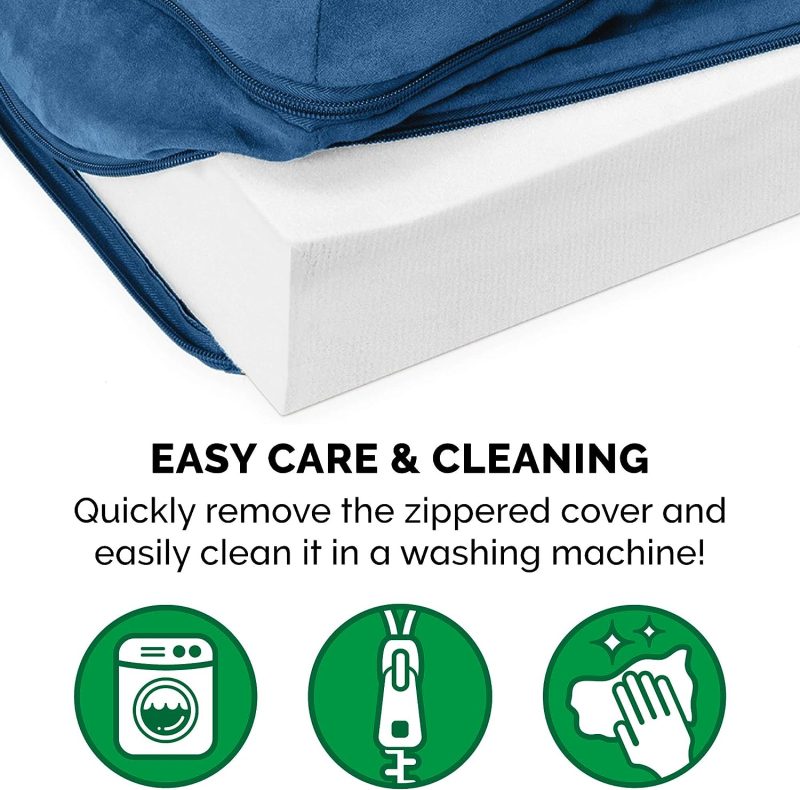Furhaven Cooling Gel Dog Bed for Large/Medium Dogs w/ Removable Bolsters & Washable Cover, For Dogs Up to 55 lbs - Plush & - Image 78