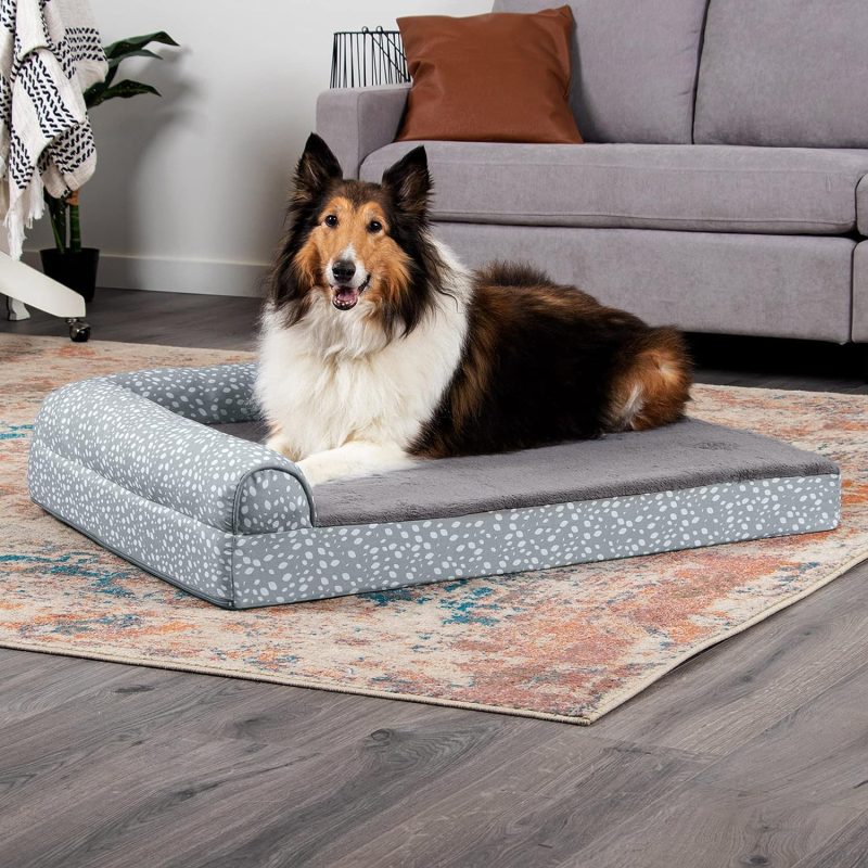 Furhaven Orthopedic Dog Bed for Medium/Small Dogs w/ Removable Bolsters & Washable Cover, For Dogs Up to 35 lbs - Plush & Almond - Image 704