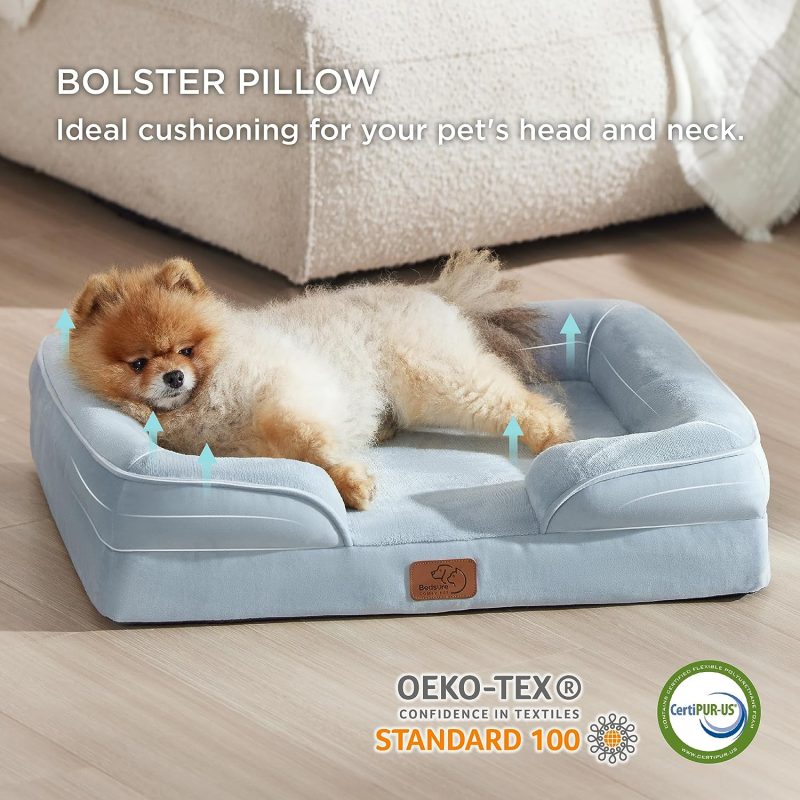 Bedsure Orthopedic Dog Bed for Medium Dogs -Foam Sofa with Removable Washable Cover, Waterproof Lining and Nonskid Bottom Couch, - Image 383