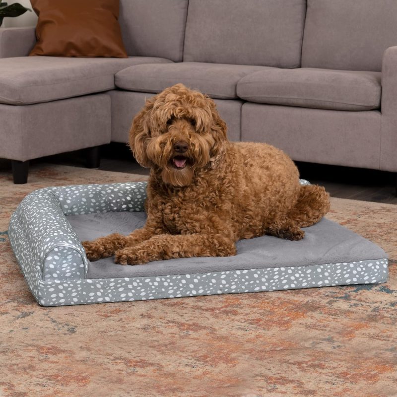 Furhaven Orthopedic Dog Bed for Medium/Small Dogs w/ Removable Bolsters & Washable Cover, For Dogs Up to 35 lbs - Plush & Almond - Image 333