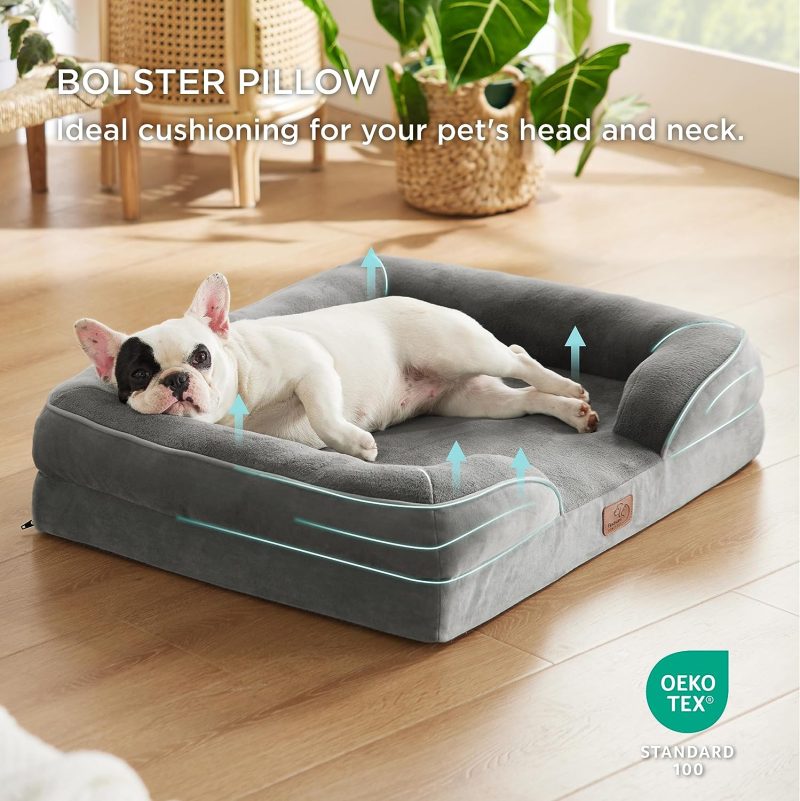 Bedsure Orthopedic Dog Bed for Medium Dogs -Foam Sofa with Removable Washable Cover, Waterproof Lining and Nonskid Bottom Couch, - Image 89