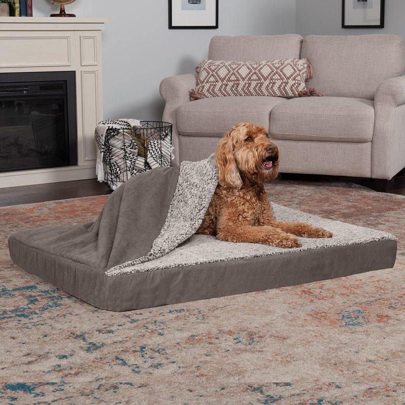 Furhaven Cooling Gel Dog Bed for Large Dogs w/ Removable Bolsters & Washable Cover, For Dogs Up to 95 lbs - Plush & Velvet Waves - Image 255