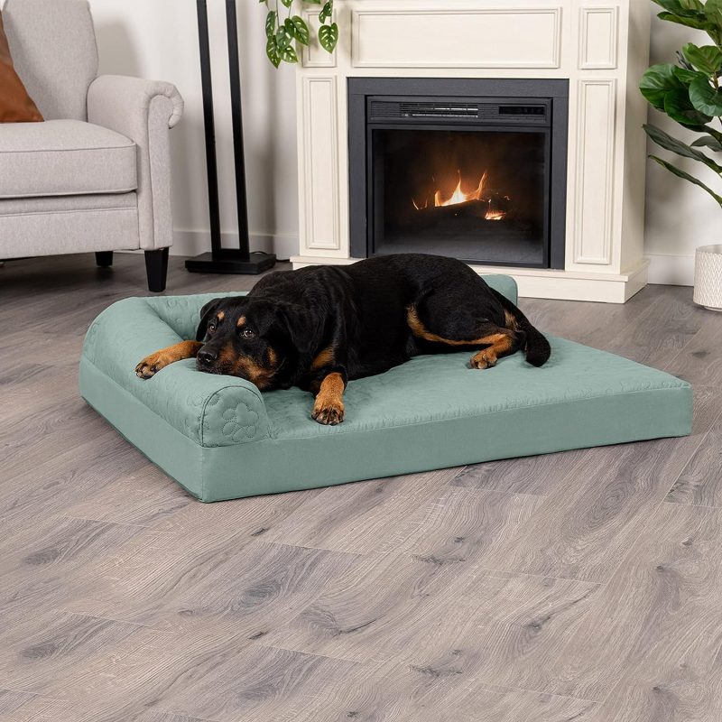 Furhaven Orthopedic Dog Bed for Medium/Small Dogs w/ Removable Bolsters & Washable Cover, For Dogs Up to 35 lbs - Plush & Almond - Image 585